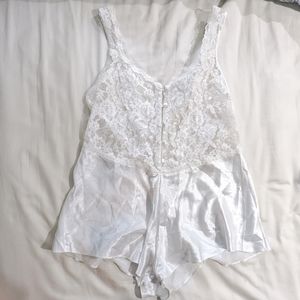 Victoria’s Secret Vintage Gold Label Teddy Romper Satin (Small)